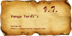 Vanya Teréz névjegykártya